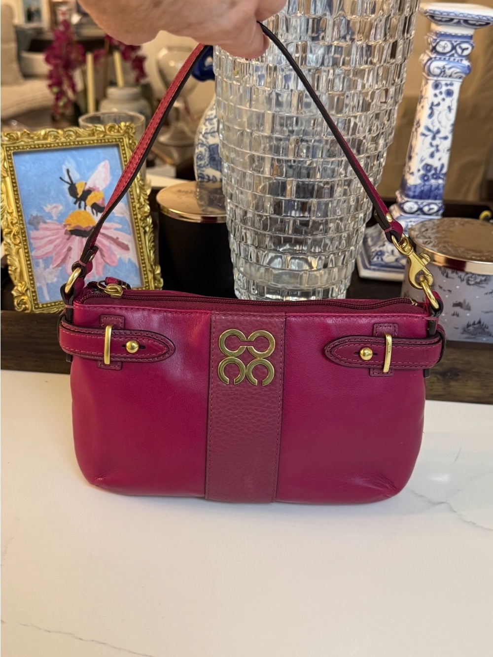 🩷 VINTAGE COACH COLETTE LEATHER POUCHETTE /CLUTCH BAG!